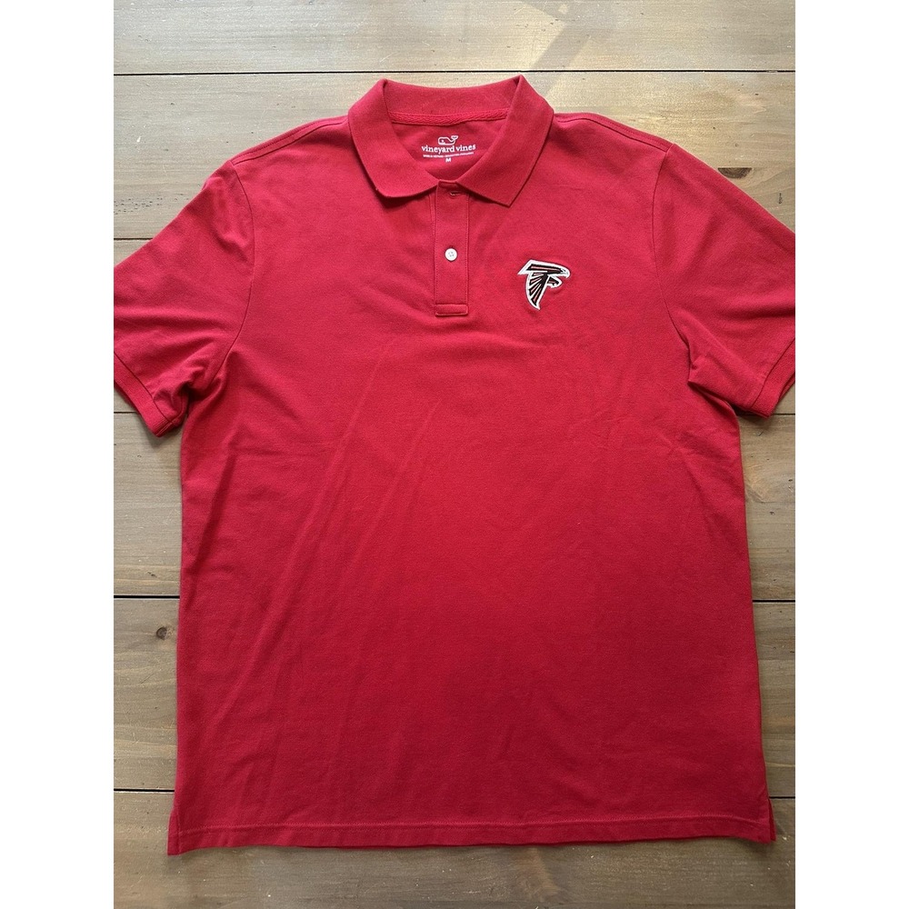 Atlanta Falcons Shirt Mens Medium NFL Football Polo Vineyard Vines Embroidered - Picture 2 of 9